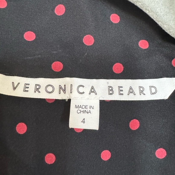 Veronica Beard Jeffries Silk Tie Neck Blouse Polka Dot Size 4 - Picture 6 of 7